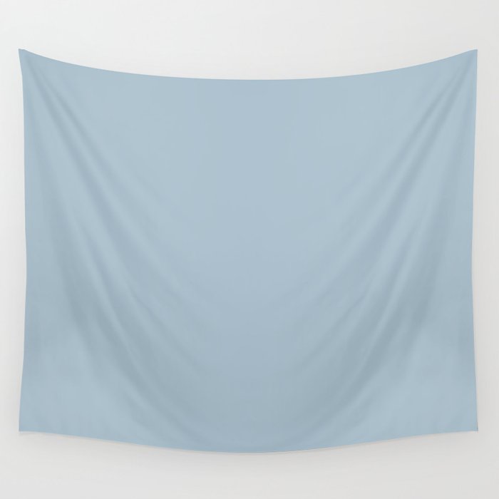 Medium Blue Gray Solid Color Pairs Pantone Winter Sky 14-4307 TCX Wall Tapestry