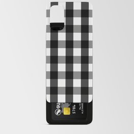 Gingham Plaid Pattern (black/white) Android Card Case