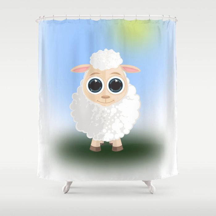 White Sheep Shower Curtain