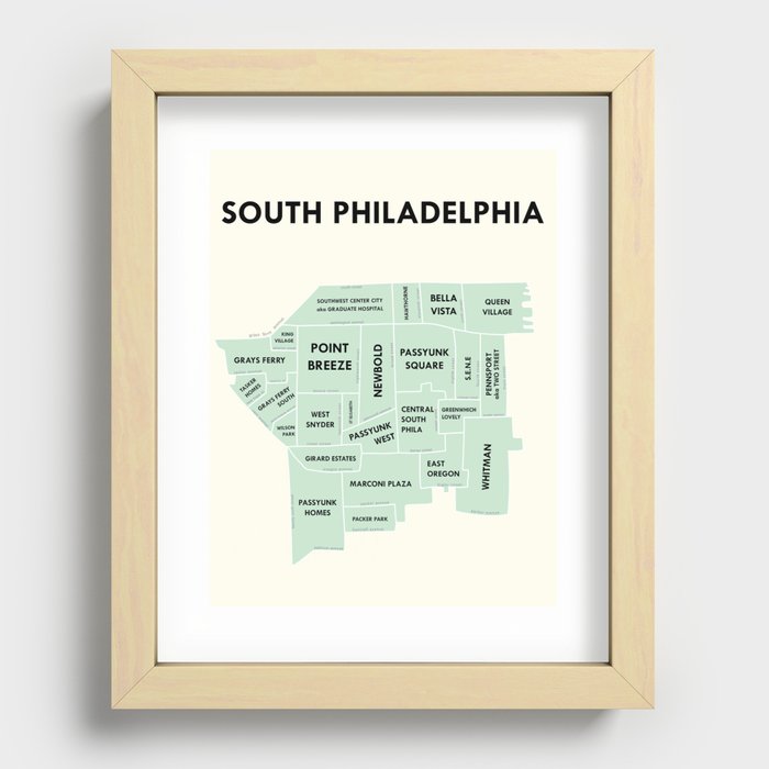 South Philadelphia Version 2 Recessed Framed Print