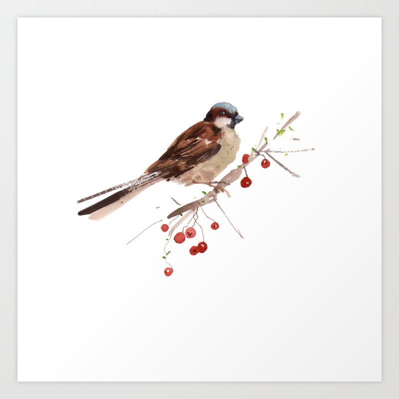 Cute Sparrow Art Print By Ivanka Costru Society6