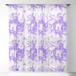 Watercolor purple bitersweet ornament Sheer Curtain