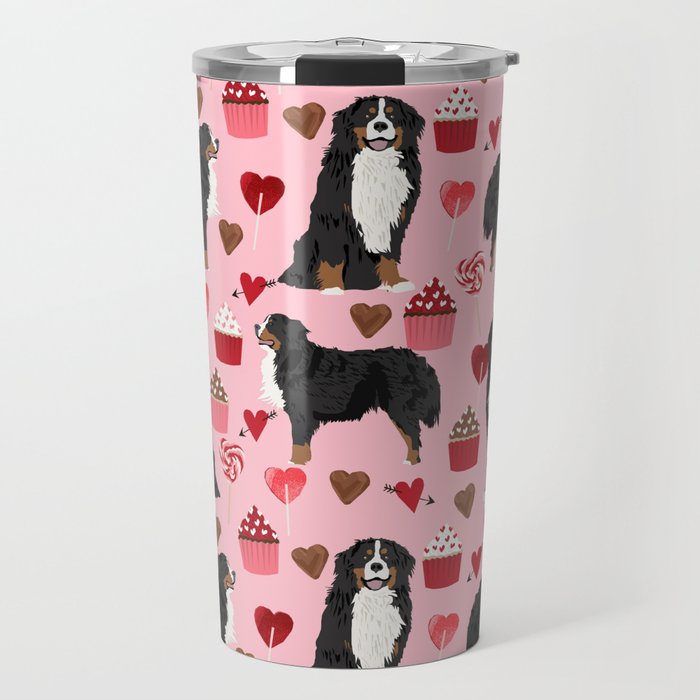 Bernese Mountain Dog custom valentines day gift for dog lover pet art love dogs Travel Mug