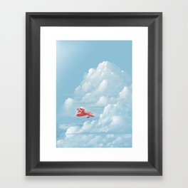 flying over the clouds Framed Art Print