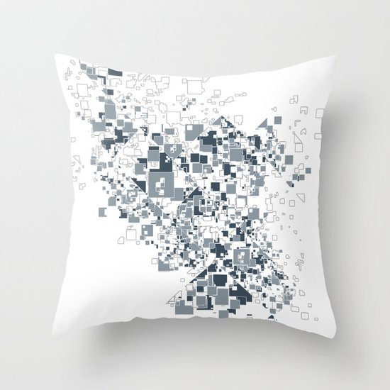 Broken and pixels Throw Pillow
