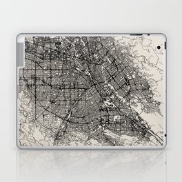 San Jose, USA - Black and White City Map - Minimal Aesthetic Laptop Skin