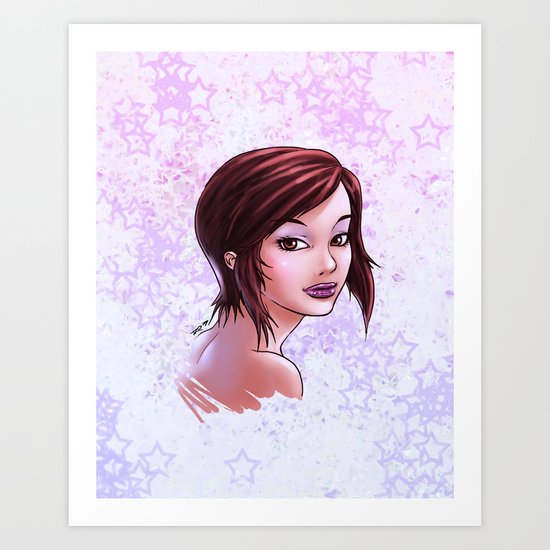 Lips & Stars Art Print