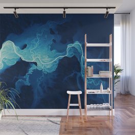 Willamette Channels 10-year Anniversary—Midnight Blue with subtle shaded relief Wall Mural