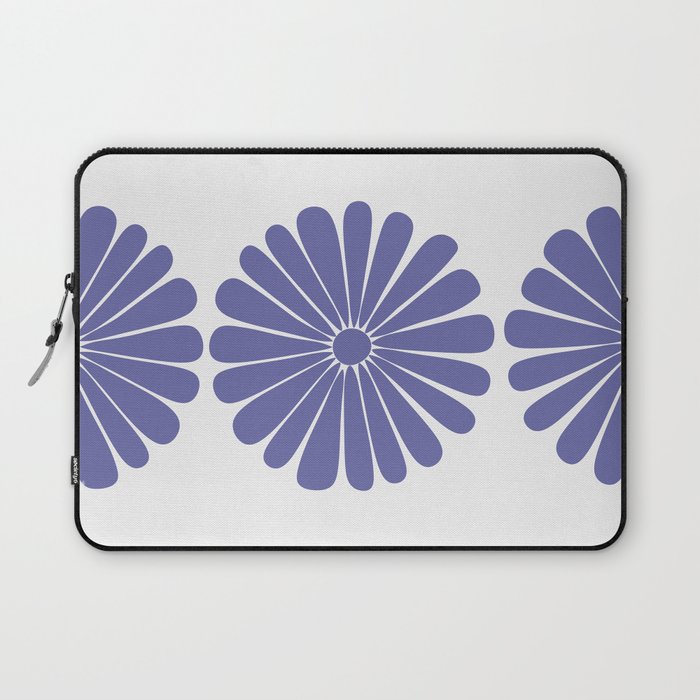 Retro Daisy Abstract XXVIII Violet Purple Bold Floral Laptop Sleeve