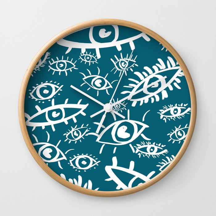 EYES - petrol Wall Clock