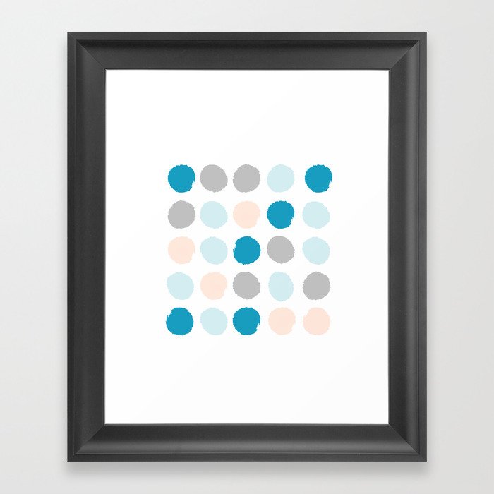 Painted dots minimal bright summer palette boho polka dots decor minimalist Framed Art Print