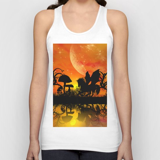 Beautiful unicorn silhouette Unisex Tank Top