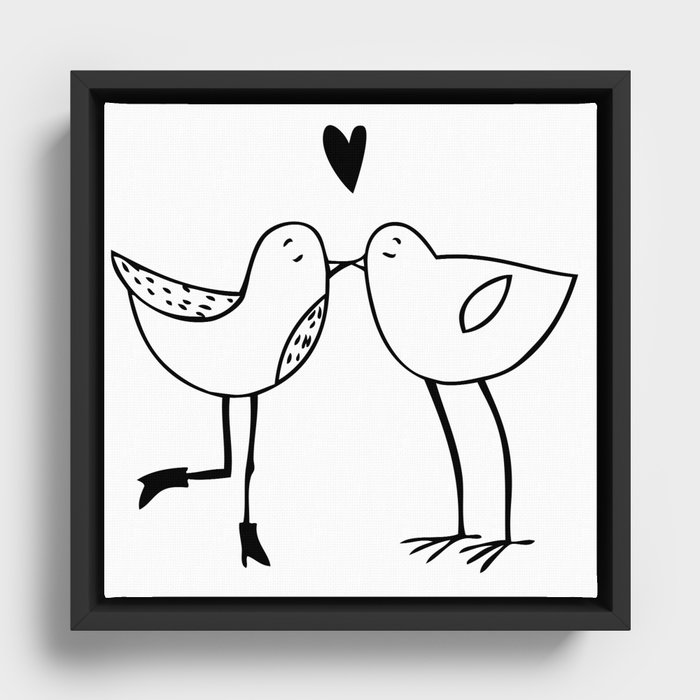 wedding birds Framed Canvas