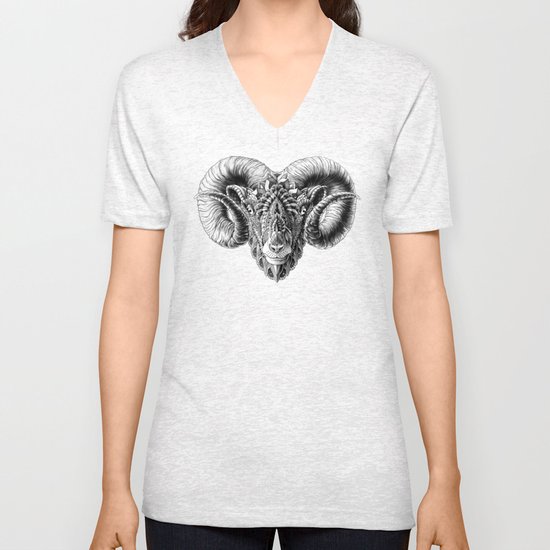 Ram Head Unisex V-Neck