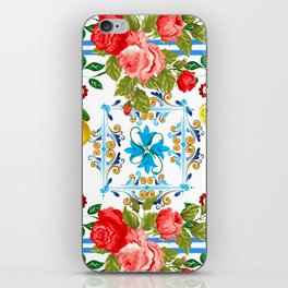 Italian,Sicilian art,majolica,tiles,Flowers iPhone Skin