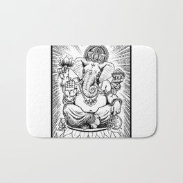 Ganesh: Black Bath Mat | Hindugod, Hinduism, Drawing, Anime, Comicbook, Ink Pen, Edwatson, Illustration, Hindu, God 