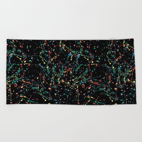 Splat Color Black R Beach Towel