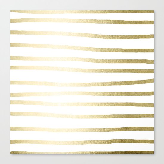 Simply Drawn Stripes Gilded Palace Gold Canvas Print