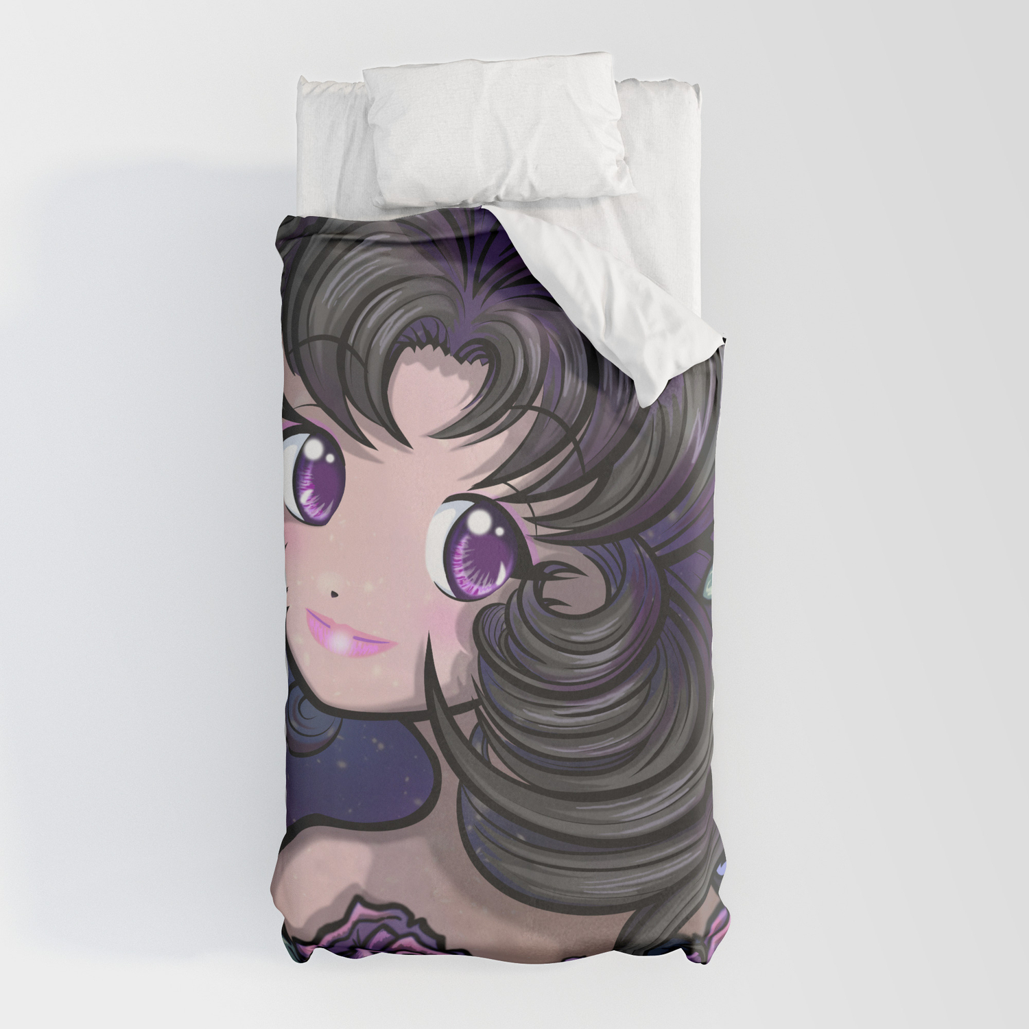 Anime Manga Beautiful Eyes Sailor Moon Style Cute Flower Girl Duvet Cover By Tazmaaanime Society6