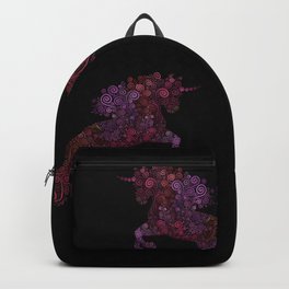 Unicornis Filix Backpack | Horse, Fantasy, Unique, Purple, Digital, Pink, Magenta, Horn, Floral, Other 