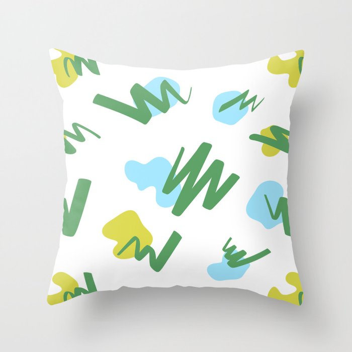 Funky Abstract - blue-green Throw Pillow