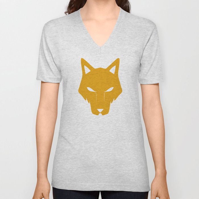 Wolf Pack (yellow) V Neck T Shirt