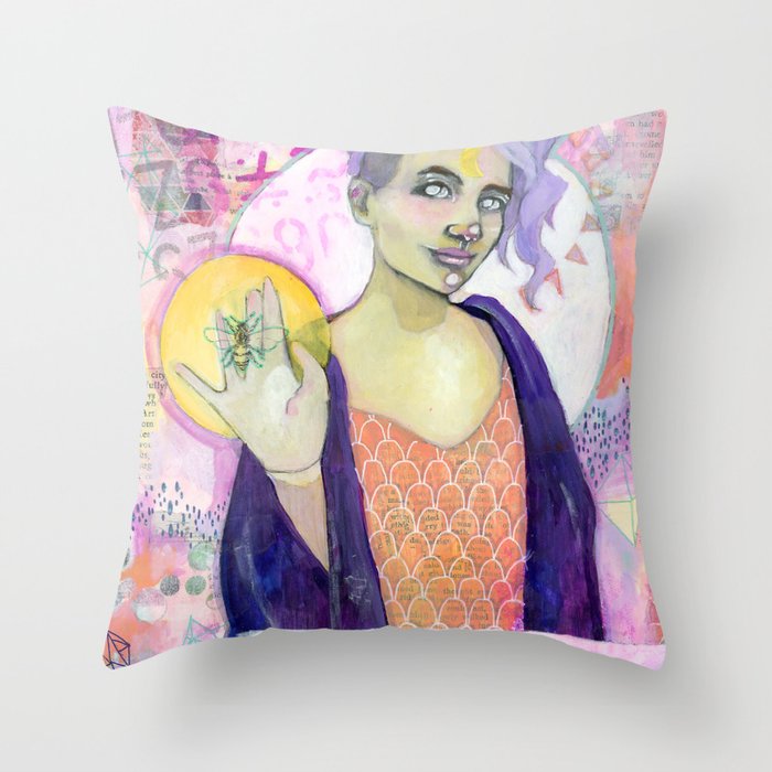Peace Bee With You Throw Pillow