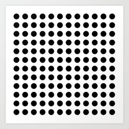 Black Big Dots 01 Art Print