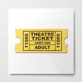 Theatre Ticket Metal Print | Admit, Digital, Vector, Ticket, Admission, Concept, Illustration, One, Entertainment, Cinema 