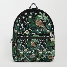 Lily of The Valley Backpack | Painting, Floral, Sparrow, Pattern, Curated, Lilyofthevalley, Leaves, Plants, Botanical, Greenery 