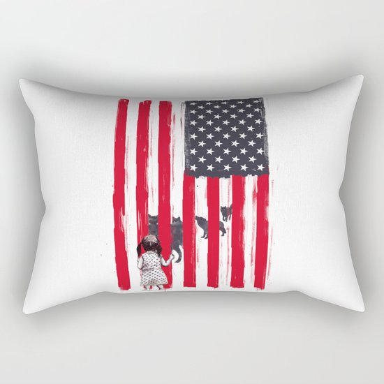 Little girl and wolves Rectangular Pillow