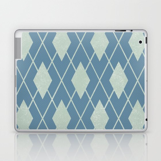 Diamond Lines Blue Geometric Art Laptop & iPad Skin