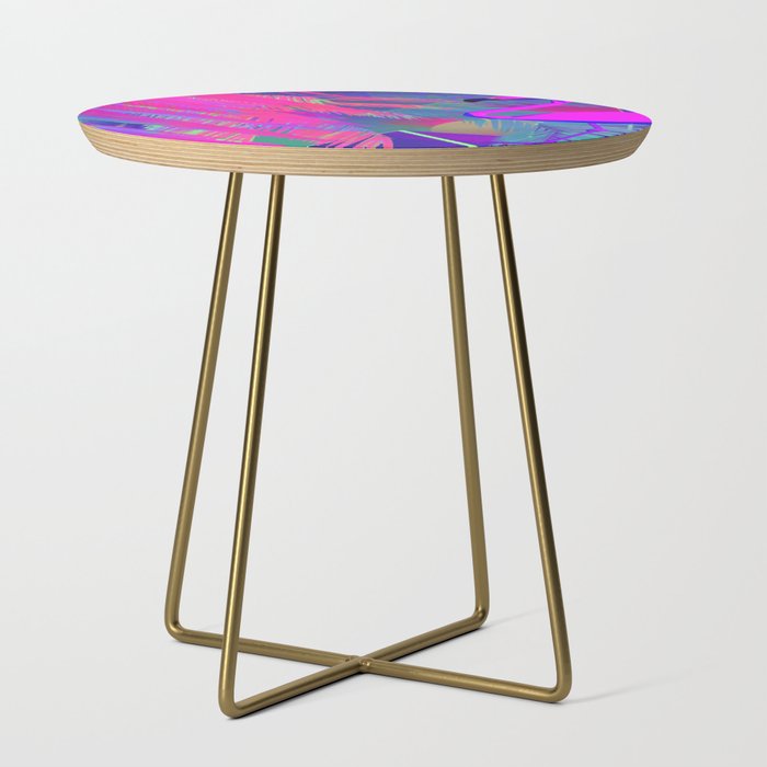 Hot Pink Flamingo Palms Side Table