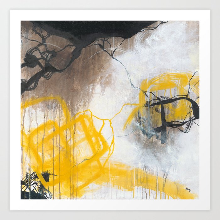 Tension Square Abstract Expressionism Art Print By Cogwurx