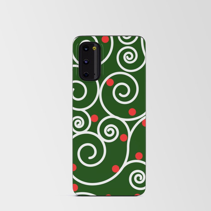 Curl lines art- Christmas colors Android Card Case