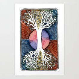 Astral Vibes Tarot Tree Art Print