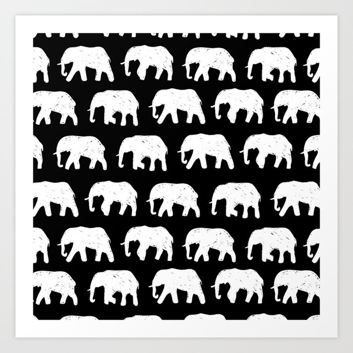 White Elephants on Parade Art Print