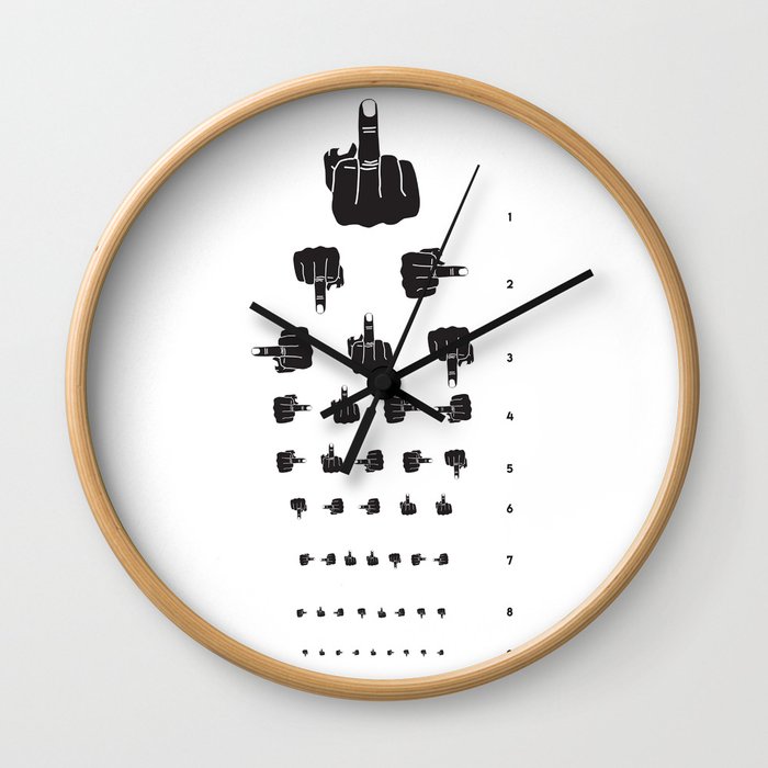 MIDDLE FINGER VISION TEST Wall Clock