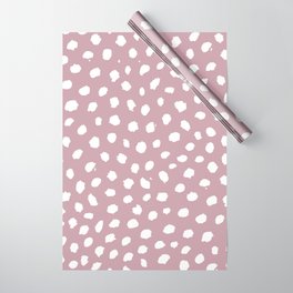 Mauve Brushstroke Dots Wrapping Paper