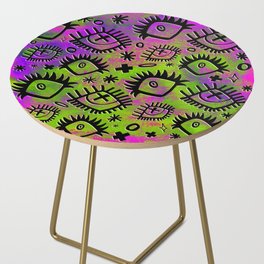 Alternative Trippy Eye Pattern (Neon) Side Table