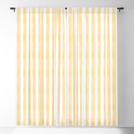 Streaky Hand-Brushed Buttercup Yellow Vertical Stripes Blackout Curtain