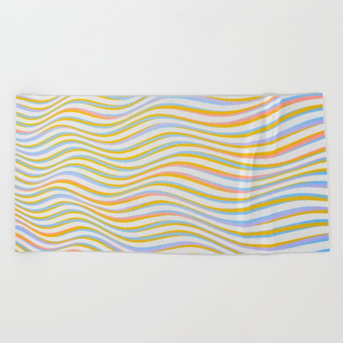 Pastel Waves 1 Beach Towel