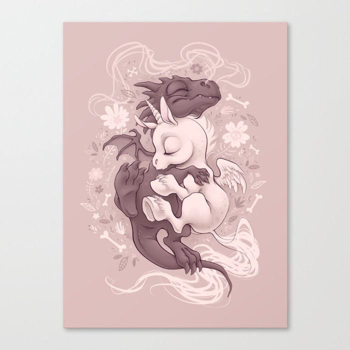 Dragon and Unicorn Canvas Print