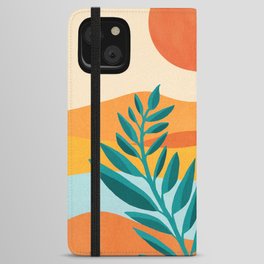 Mountain Sunset Colorful Landscape Illustration iPhone Wallet Case