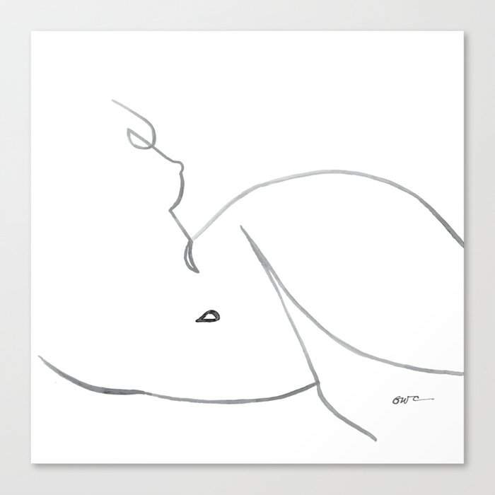 Woman Line Drawing (Breast) Canvas Print
