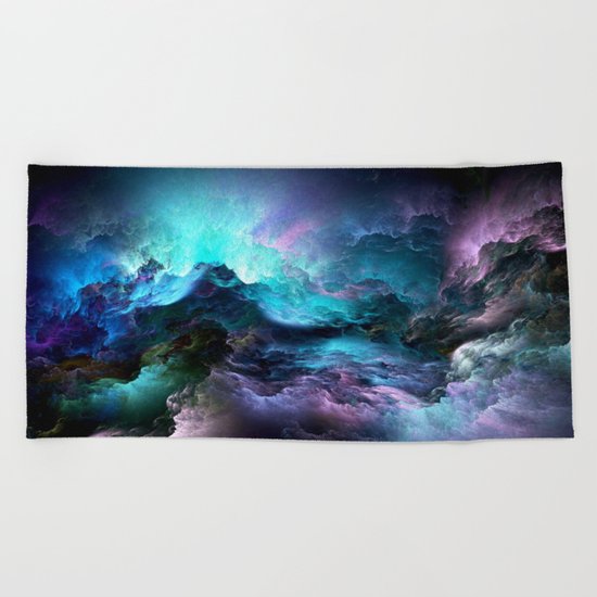 colorful clouds Beach Towel
