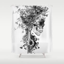 Skull BW Shower Curtain