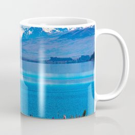 New Zealand Photography - Flower Field In Front Of The Blue Sea Mug