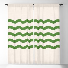 Emerald Waves / Coastal Stripes Series Blackout Curtain