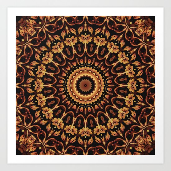 Autum Colors Mandala Art Print